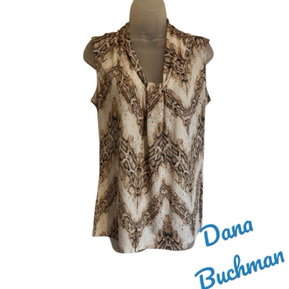 Dana Buchman Snake Print Blouse/Shell -NEUTRAL  MEDIUM   #D
